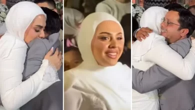 صورة الفنان الكوميديان محمد هنيدي يحتفل بزفاف ابنته في اجواء عائلية