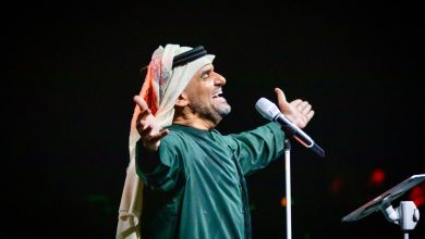 صورة ليلة تاريخية للفنان حسين الجسمي في الاتحاد ارينا وجمهور كبير