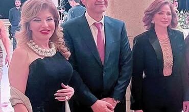 صورة نجوم الفن والأصدقاء يجتمعون بحفل خطوبة إبن عمرو أديب ولميس الحديدي