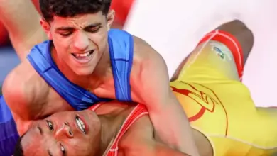 صورة المصارع المصري الصغير عبد الله حسونة يخطف الأنظار والأوضاع ويحصد الذهب بحركة استثنائية